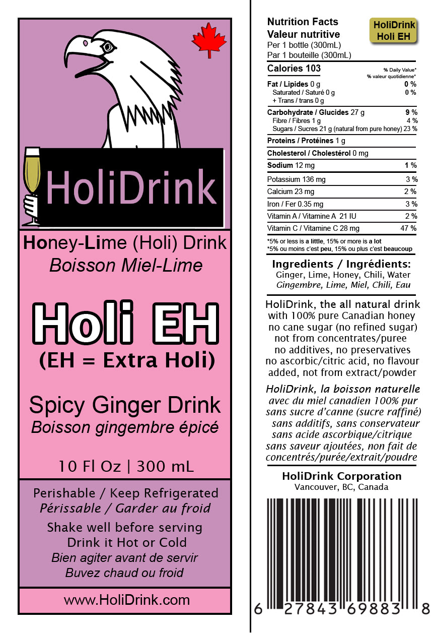 HoliDrink HoliEH Spicy Ginger — 4 Pack (300 mL)
