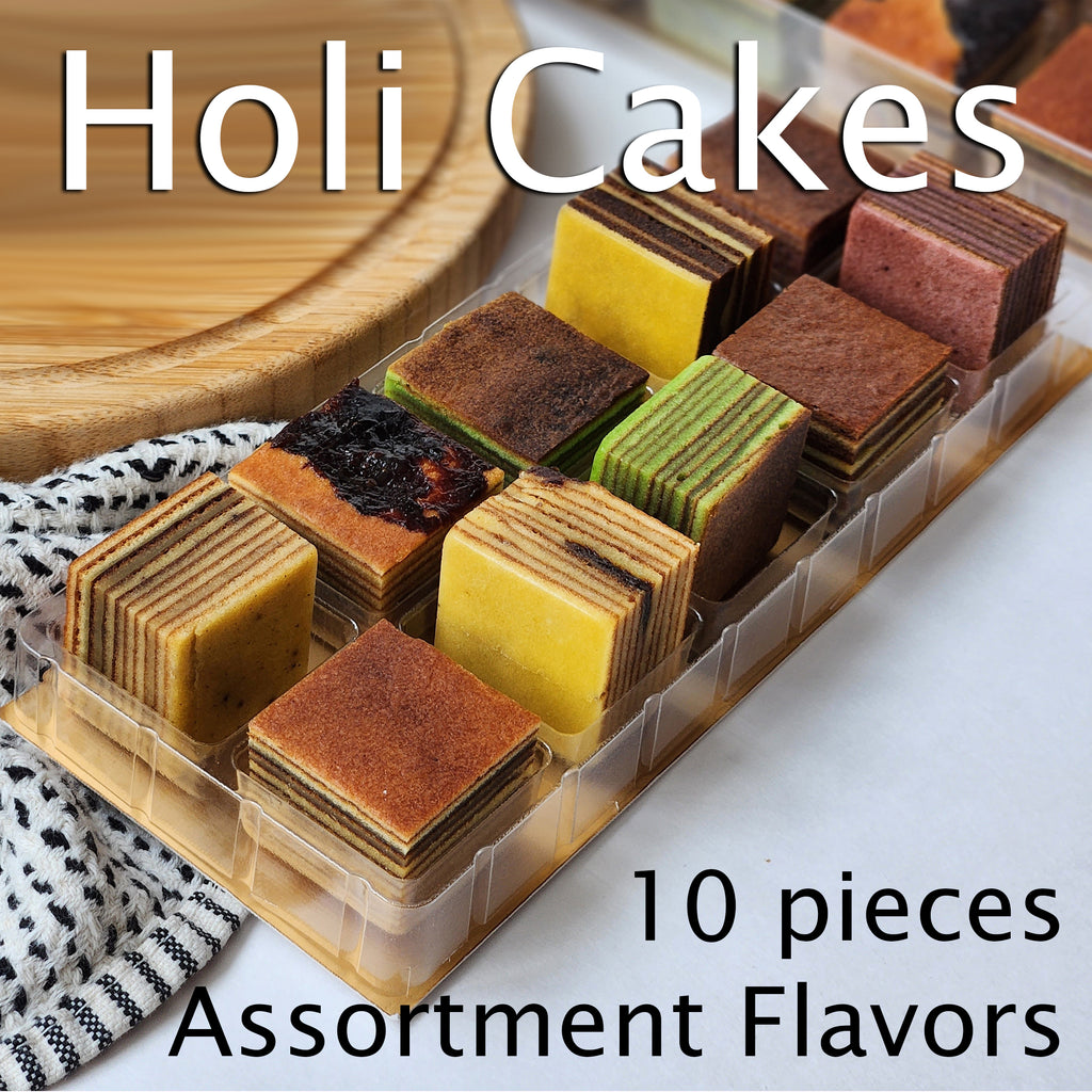 Holi Cakes - 10 pieces of Spekkoek (Lapis Legit) - Assortment Flavors