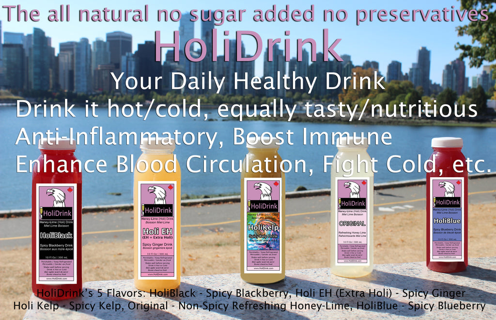 Mixed HoliDrink's 5 flavors 5x 300 mL or 10 Fl Oz PET bottles