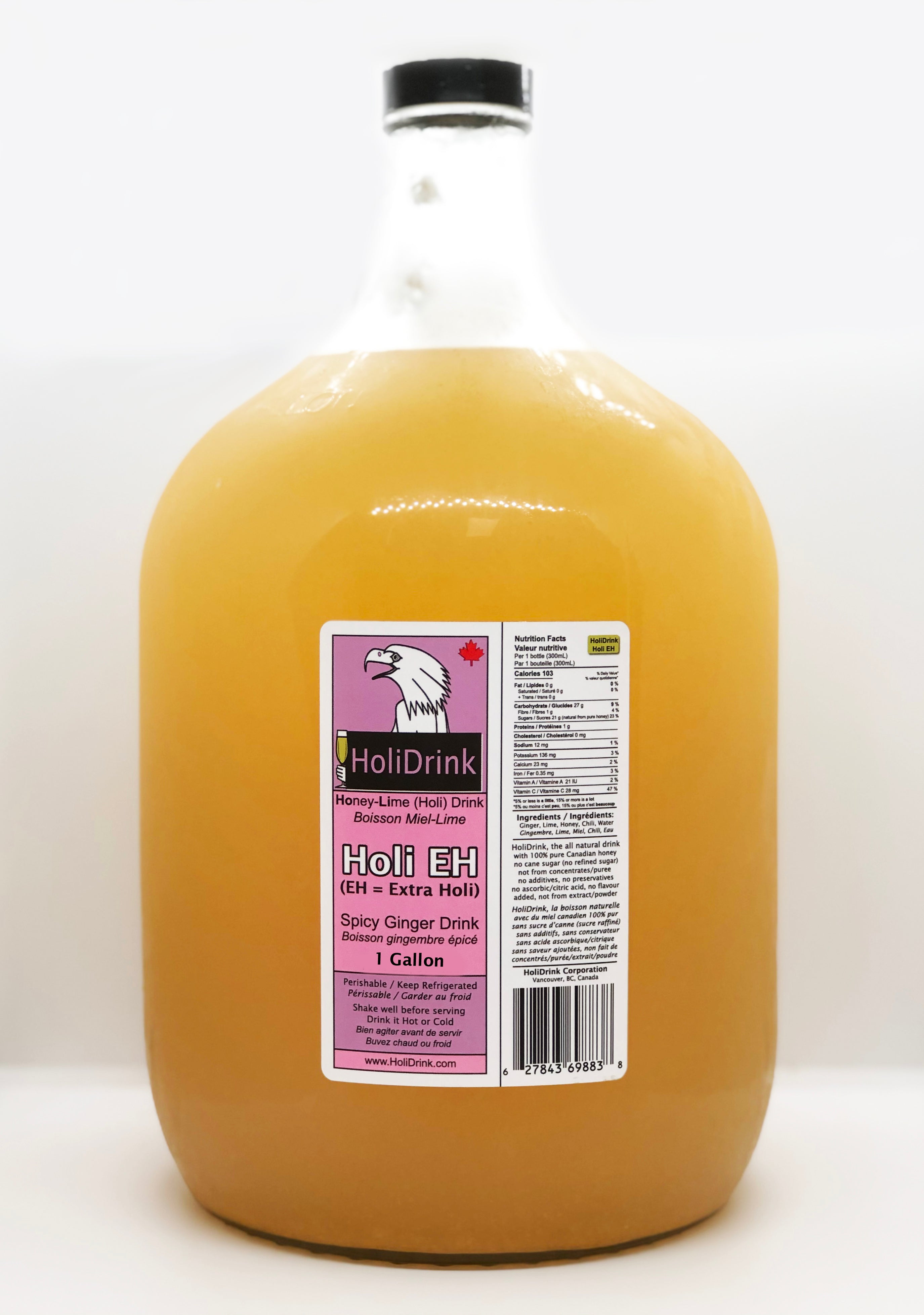 1 Gallon HoliDrink HoliEH Spicy Ginger in Glass Bottle