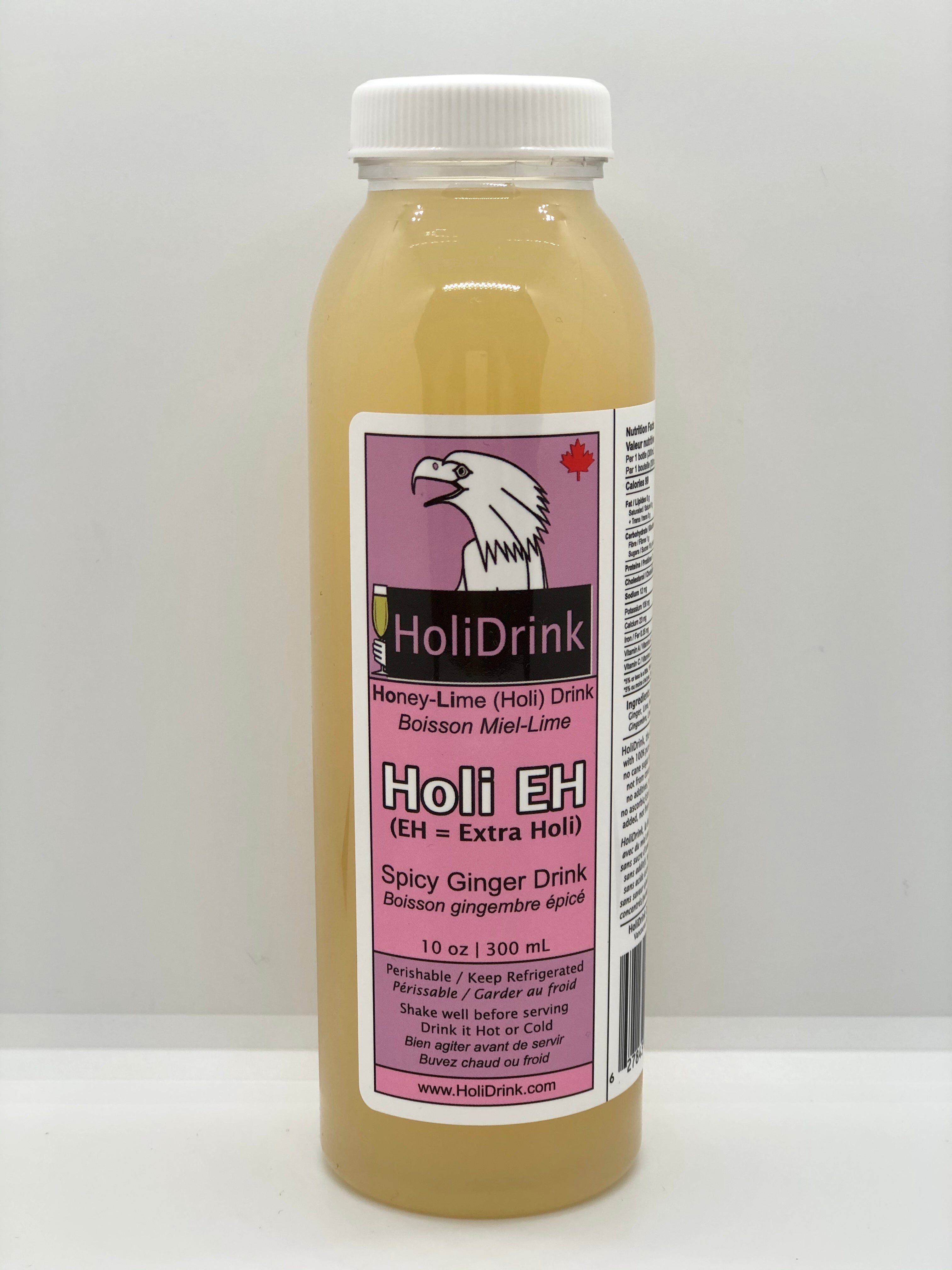 One 300mL (10 Fl Oz) bottle of HoliDrink HoliEH Spicy Ginger