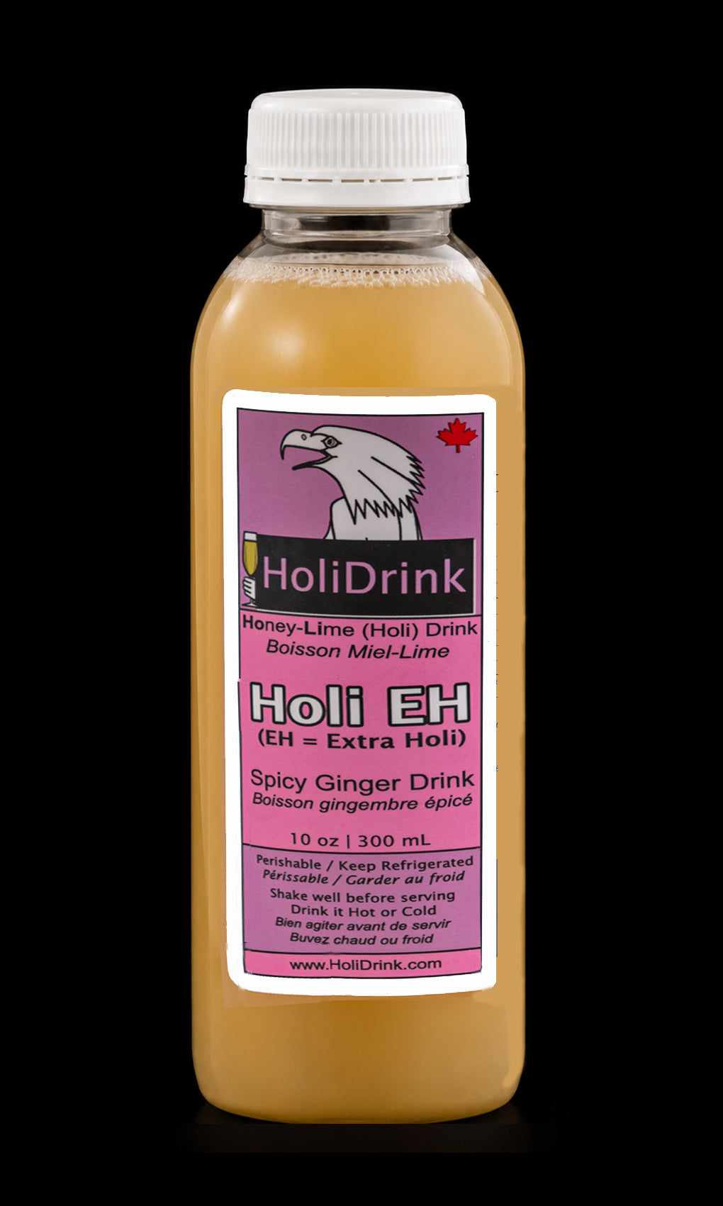One 300mL (10 Fl Oz) bottle of HoliDrink HoliEH Spicy Ginger
