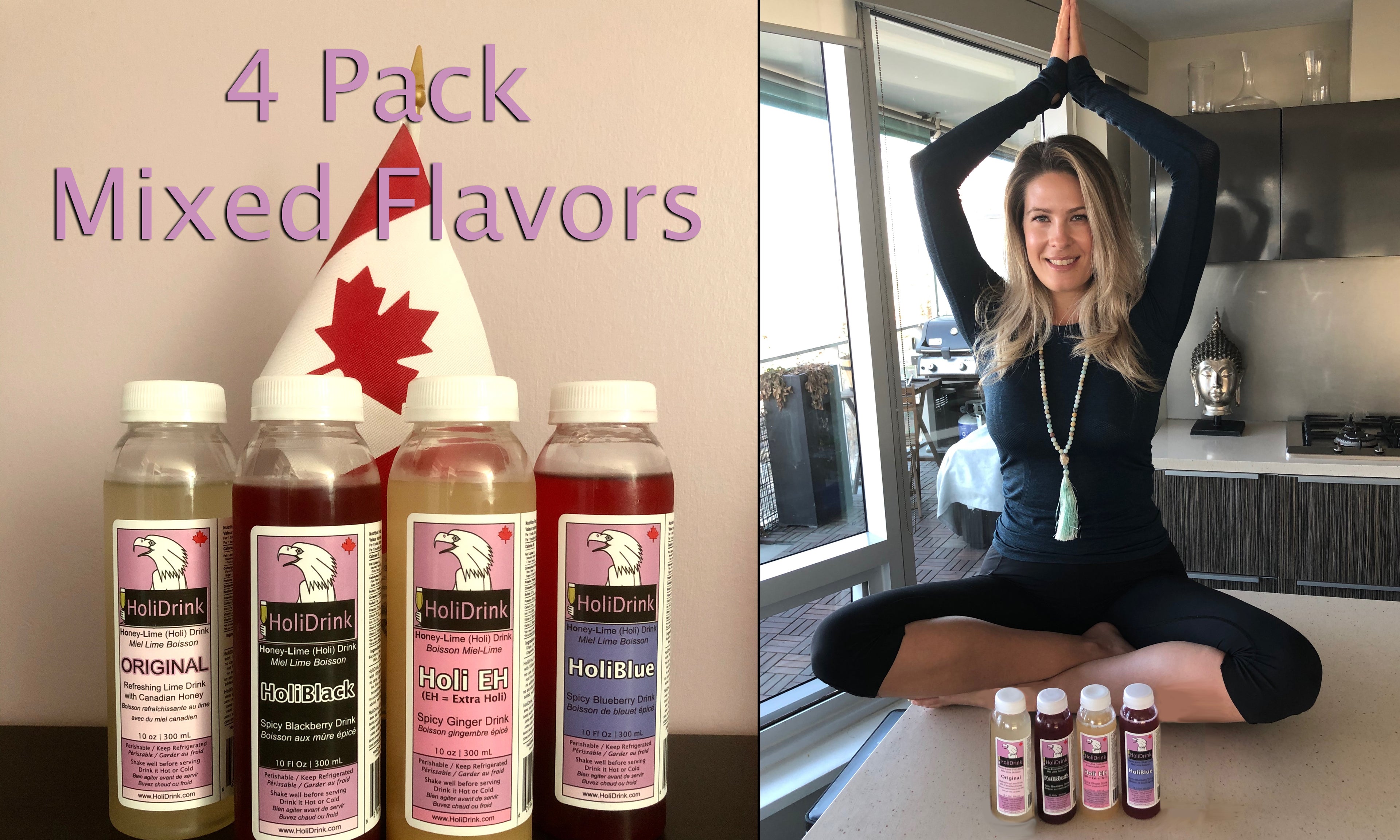 4 Pack Mix Flavor (4 flavors of HoliDrink)